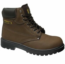 MENS MAXSTEEL LEATHER SAFETY WORK BOOTS STEEL TOE CAP SHOES TRAINER HIKER SIZE