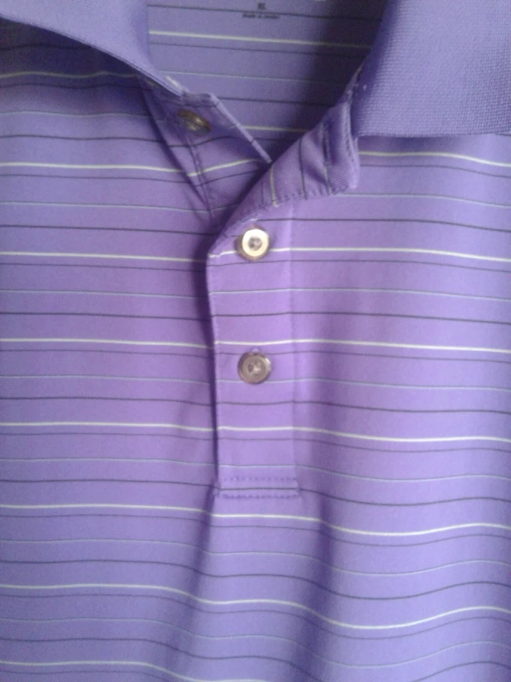 Kirklands Purple Striped Short Sleeve golf polo XL  - Image 3 of 4