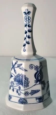Vintage Porcelain Bell Blue Onion  by Mann, Seymour China Dinner Bell
