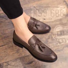 Men Formal Dress Shoes Comfortable Tassel Loafers Slip On Flats Male Footwear