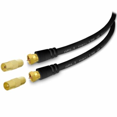 2m Anschlusskabel Antennenkabel schwarz 135dB vergoldet TV Kabel Digital UHD 4K 