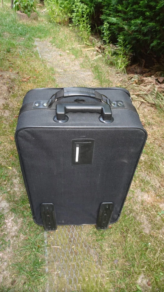 BLACK Reise Koffer Trolley Räder Teleskope griff Urlaub Stoff 53cm x 38cm x 20cm - Bild 2 von 4