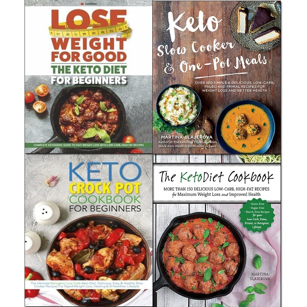 Keto Slow Cooker, One-pot Meals, Keto Diet For Beginners 4 Books Collection Set