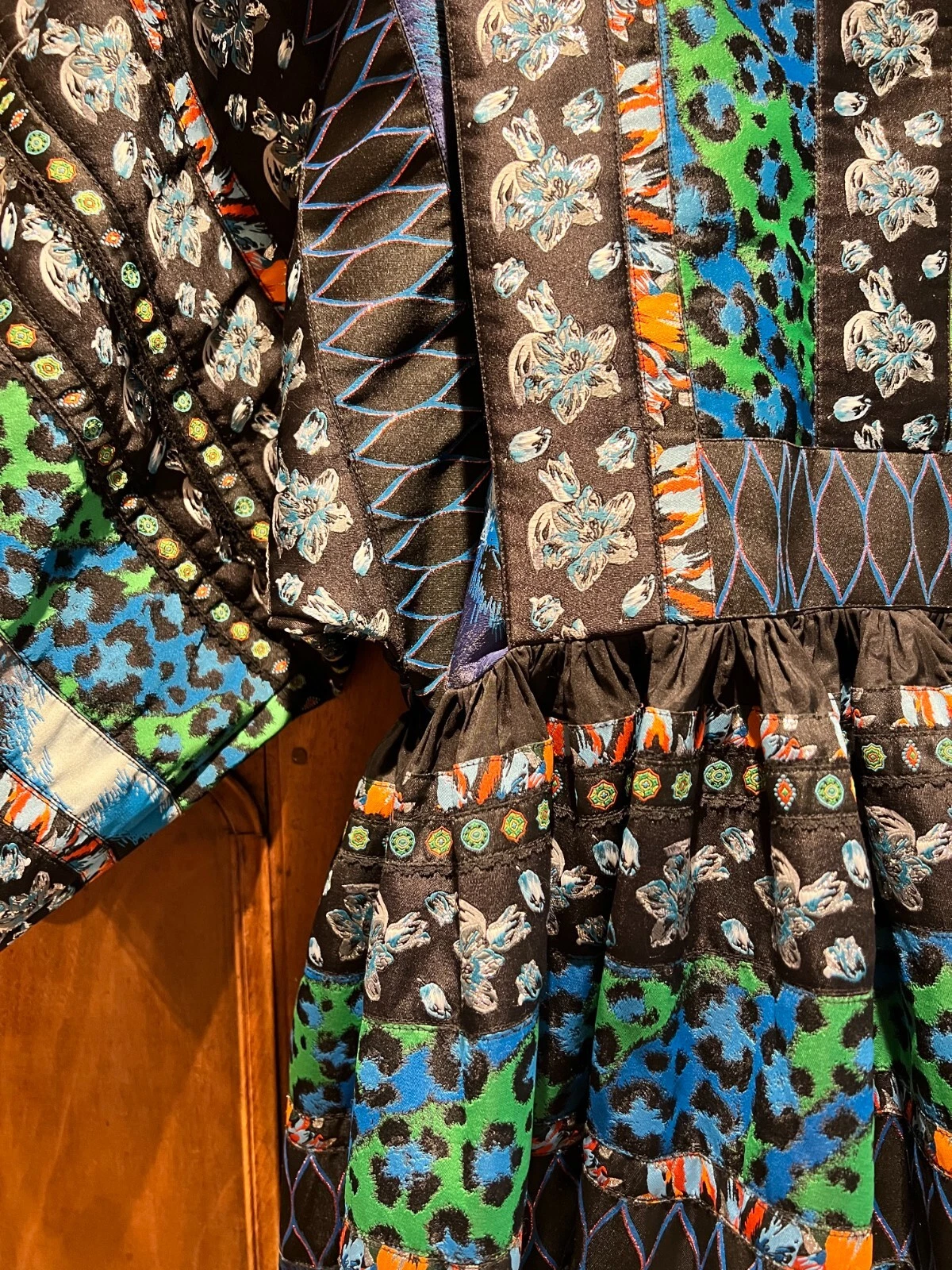 Kenzo x H&M Collab 2016 Mini abito jacquard multistrato con volant taglia S