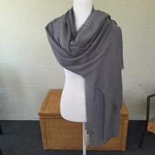 Italca Of Italy Large Gray Solid Scarf 40 x 72 Inches New