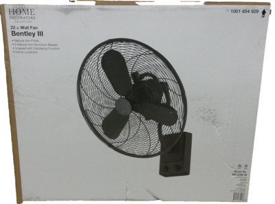 Home Decorators Bentley III 22'' Indoor/Outdoor Natural Iron Oscillating Wall Fan