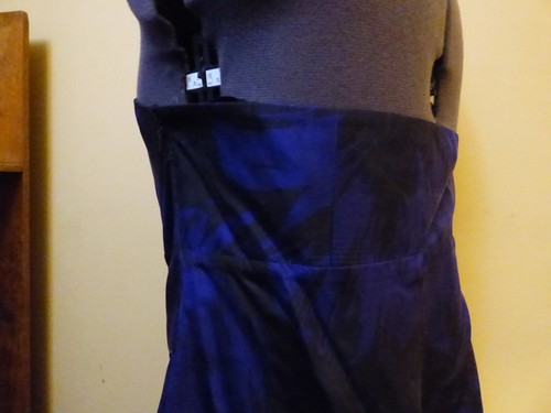 MONSOON Blue & Black Silk Tafetta Bardot Boned Bodice Corset Top Size 18 New - Picture 18 of 22