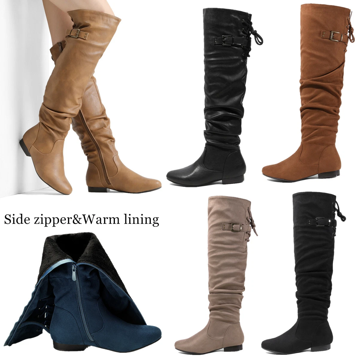 tight thigh high boots flat