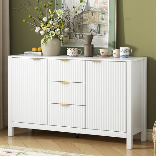 Entryway Cabinet 3 Adjustable Shelves, 3 Drawers & Soft-Close Doors for Study - Picture 16 of 60