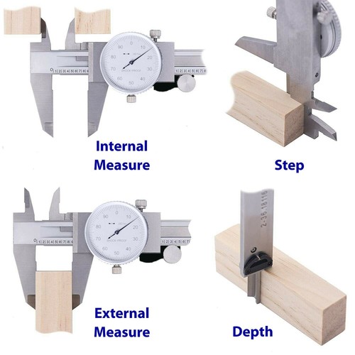150mm/6inch Dial Vernier Caliper Measurement Gauge Micrometer Tool With Watch - Picture 10 of 12