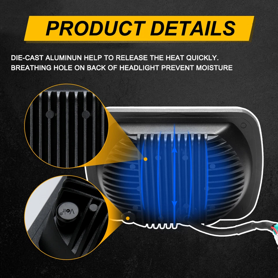 Conjunto de faros LED DRL 5X7" 7x6 para camioneta Chevy C6500 C7500 Kodiak 1997-2009 Foto 4 de 4