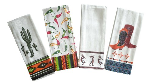 Southwest Herringbone Kitchen Hand Towels – Set of 4 - 第 1/5 張圖片