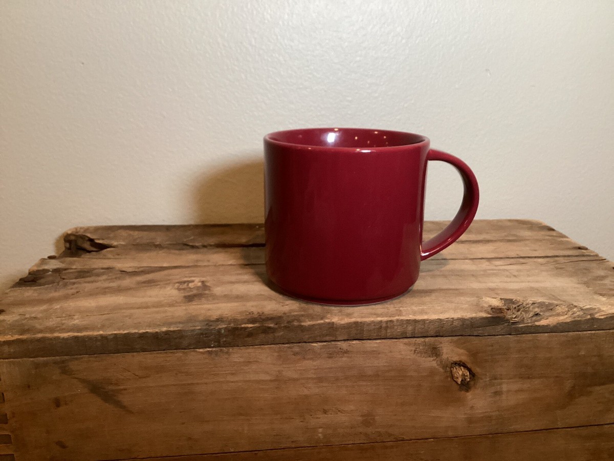 Starbucks Stackable Coffee Mug Tea Cup 2013 14 ounces oz Maroon Burgundy  Red | eBay