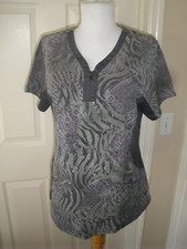 Women's Medical Scrubs Top Gray/Green Premiere T67 