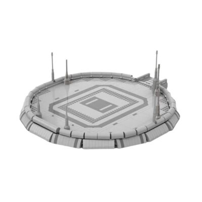 Floating City MOC Building Blocks Set, Sci-Fi Landing Platform Model Bricks Toy