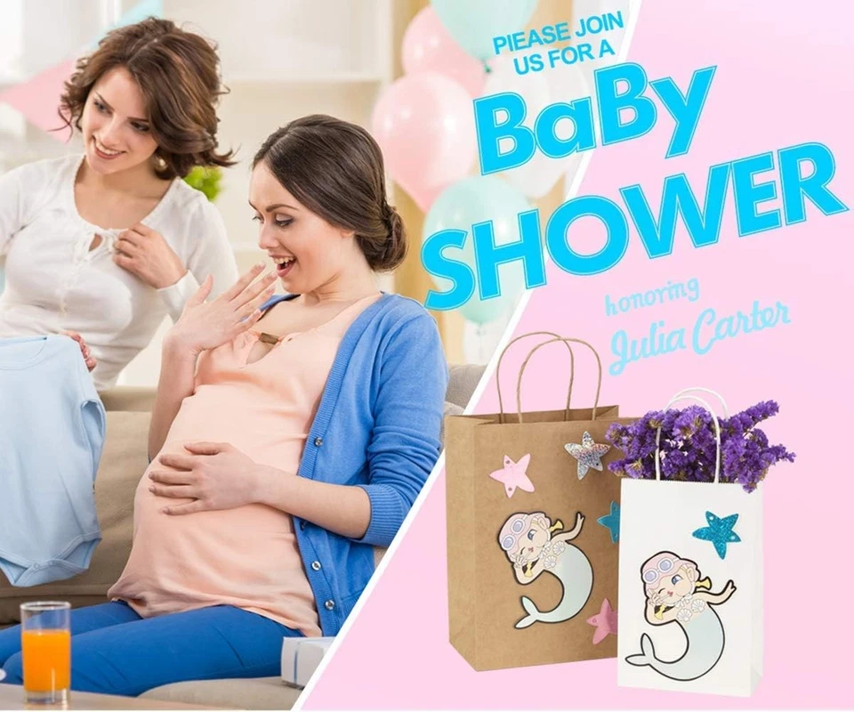 Bolsas de regalo 8X4,25X10,5 100 piezas bolsas de regalo de papel marrón con asas a granel para boda Foto 3 de 4