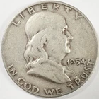 New Listing1954D US Benjamin Franklin Half Dollar 90% Silver Coin Estate Unsorted As Found