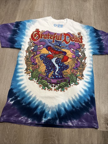 Grateful Dead Terrapin Moon Tshirt Liquid Blue Wizard Bear Y2K