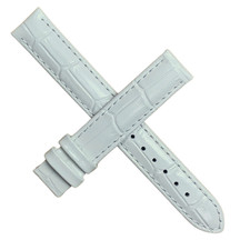 White Leather Watch Band - 14mm Lug 14mm Buckle - Compatible w Tissot T610020014