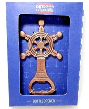 Boat Ship Wheel Bottle Opener Handheld Copper Color Metal Nautical Bar Gift NEW