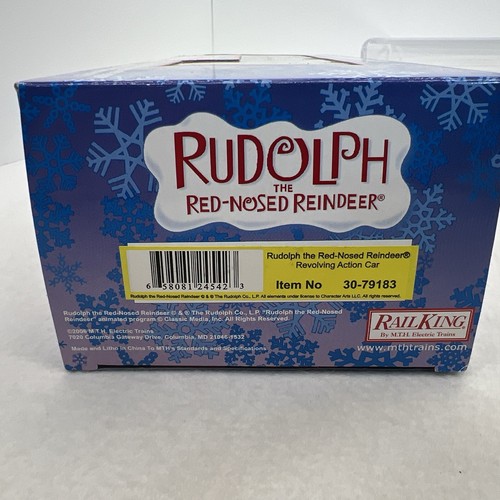 MTH RailKing 30-79183 Rudolph Red Nosed Reindeer Christmas Action Car New O - Picture 16 of 16
