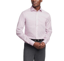 Calvin Klein Men's Regular Fit Non Iron Dress Shirt Pink -18 34-35 2XL