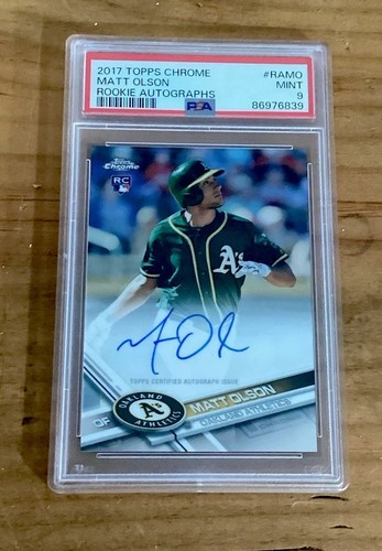 2017 Topps Chrome Matt Olson Rookie Autograph PSA 9 Mint RC Auto
