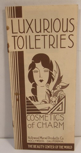 VINTAGE 1930s BROCHURE HOLLYWOOD MARVEL BEAUTY PRODUCTS TOILETRIES PERFUME
