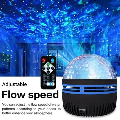 RGB Galaxy Star Projector Night Light USB Rechargeable7 Modes Starry Lamp Remote