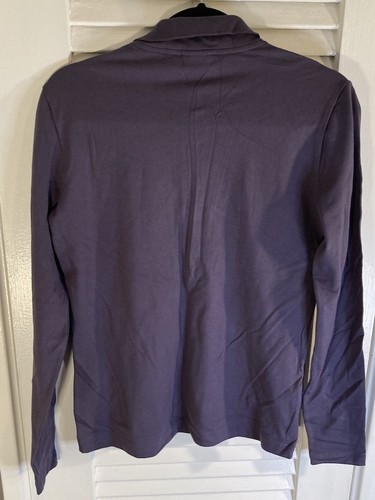 Lacoste Grayish Purple Long Sleeve Polo Shirt Women’s 44 L/ XL 20” Pit To Pit - Picture 6 of 8