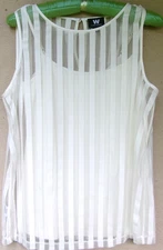 W by Worth White & Mesh Striped Top w/ Cami Tank    Size 4