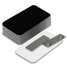 Name Tag/Badge Blanks - 10 Pack - Black 1-1/2" X 3", Round Corners, Magnetic ...