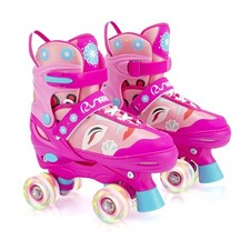 RunRRIn Adjustable Kids Roller Skates w/ Light Up Wheels For Girls  Boys