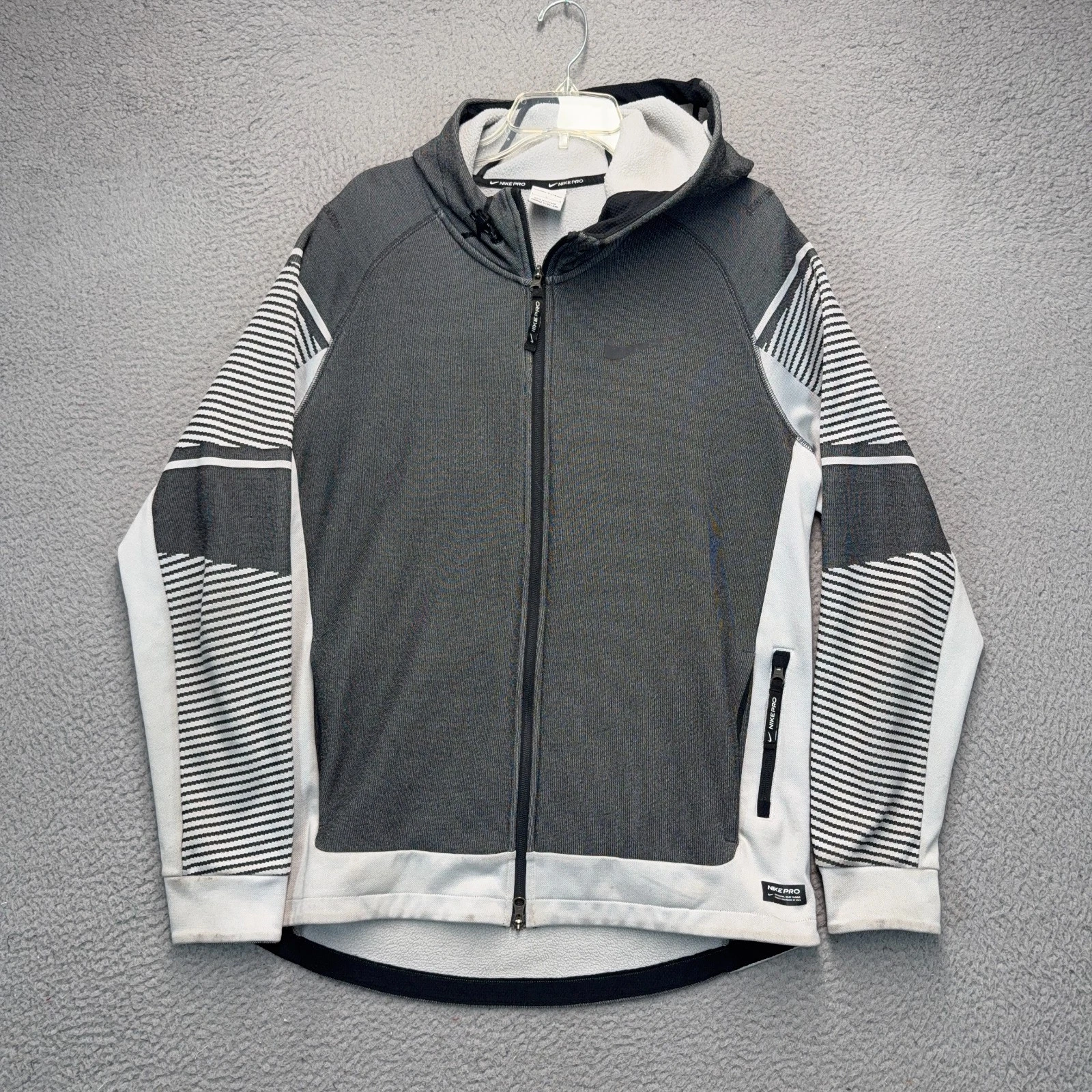 Nike Pro Hoodie Mens Large Gray Therma-FIT ADV Training Sportswear Athletic