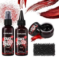 3PCS Washable Fake Blood Halloween Makeup Set for Costumes Special Effects