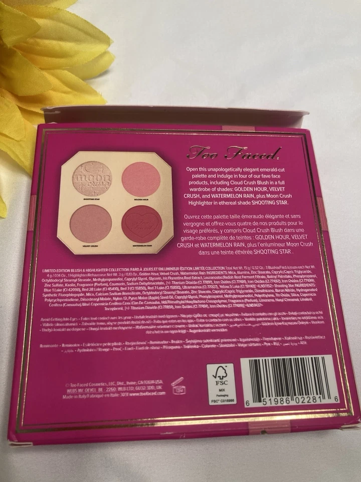 Too Faced JEWEL CRUSH Blush & Highlighter Face Palette - Limited Edition NIB - Image 3 of 3