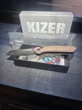 Kizer Madrac Clutch Lock Knife Brown Micarta 3" Satin Nitro-V V3693A2