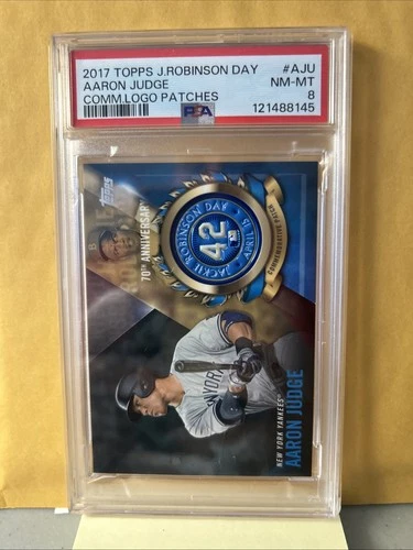 2017 Topps Jackie Robinson Day Commemorative Patch #JRPC-AJU Aaron Judge PSA 8