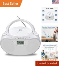 All-in-One Portable CD Player with Bluetooth, USB  AM/FM Radio for Music Lovers