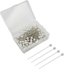 100PCS Faux Pearl Flower Positioning Pins, 2.5 Inch/65Mm Long Straight Sewing Pi