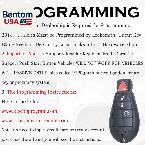 Key Fob Replacement Fits for Dodge Ram 1500 2013-2021 Ram 2500 3500 4500 5500 20 - Picture 4 of 12