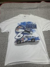 Vintage Mark Martin NASCAR Viagra T-Shirt Men's Size Large Graphic TS DBL Sided