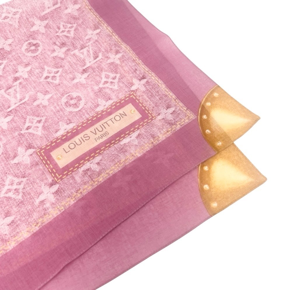 LOUIS VUITTON Vintage Monogram LV Logo Scarf Wrap Bandana