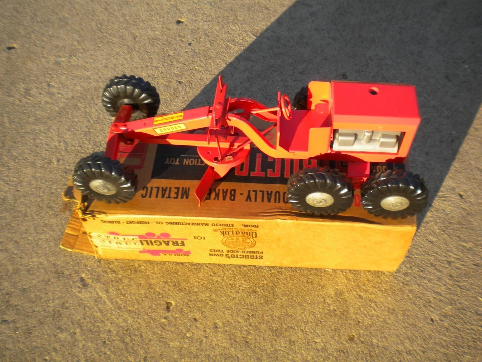 Niveladora de carretera Structo años 60, n.º 301 - Naranja muy bonito y limpio con caja 🔥 Foto 3 de 4