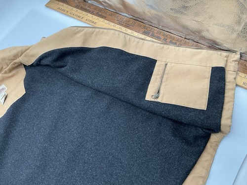 Katahdin Iron Works LL Bean Vest Mens Size XL Wool Lined Canvas Khaki Brown A - Picture 8 of 11