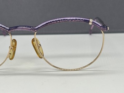 Christian Dior Brille Damen Rund Lila Gold Oval Vintage 80er 2599