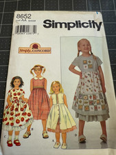 Simplicity Girls Dress and petticoat 8653 Size AA 3,4,5,6 Uncut