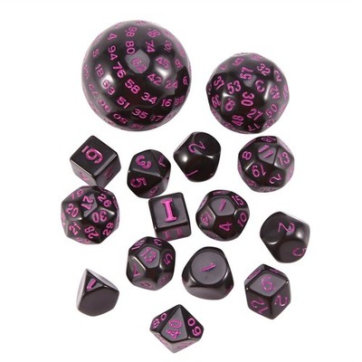 2X(15 Stück Komplettes Polyedrisches DND Würfel Set D3-D100 Kugelwürfel Set6676