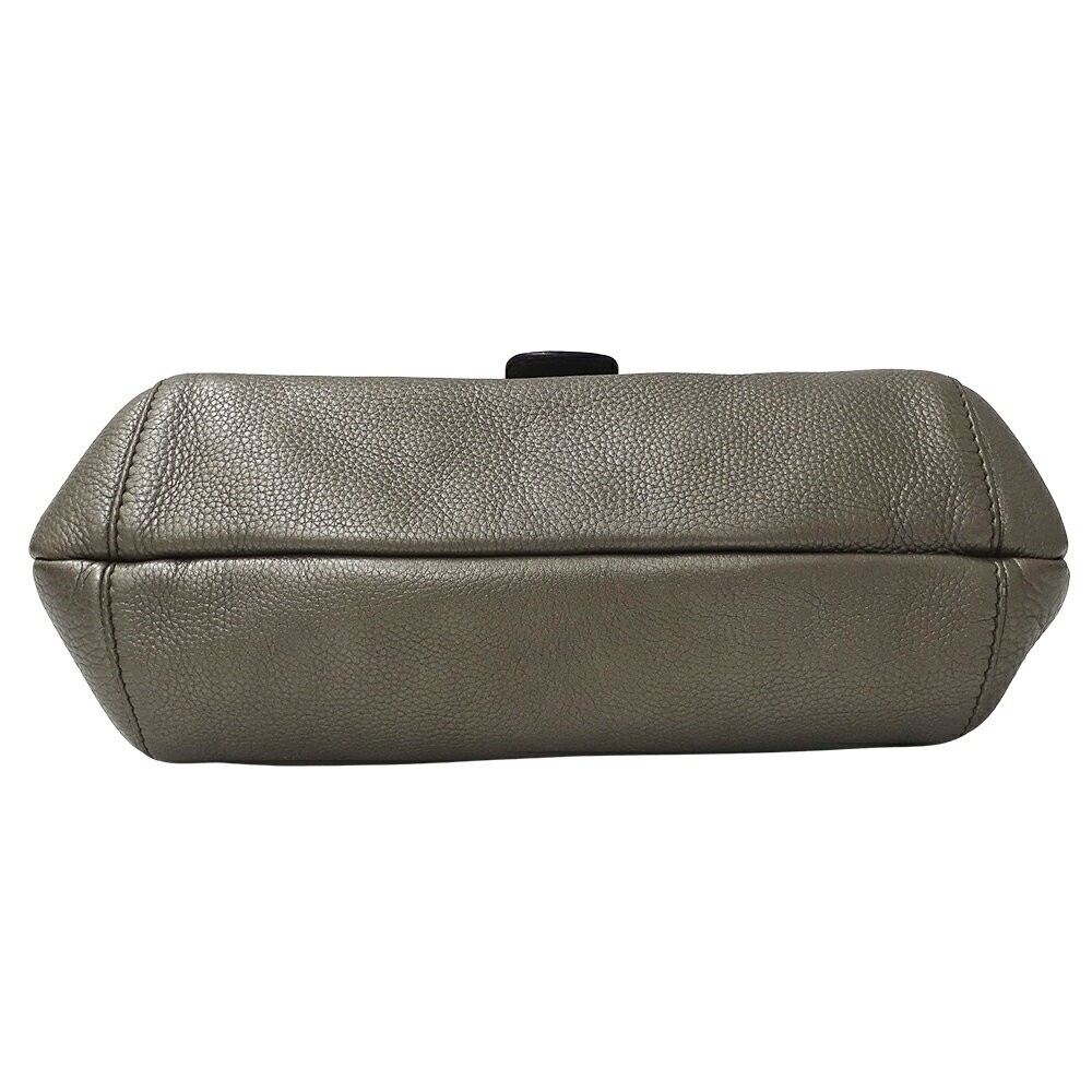 GUCCI Women's Horsebit Shoulder Bag  Bronze Metallic Gray Bamboo Leather 240266 thumbnail 3