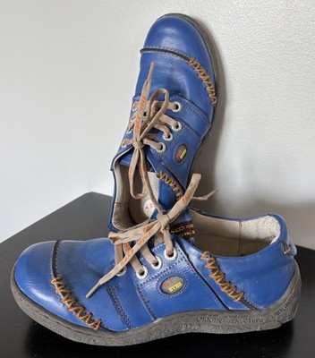 TMA EYES Stitched Leather Walking Hiking Shoes Womens Size 41 EUR (9 US) Blue